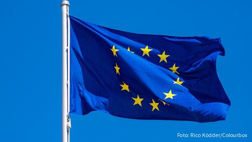 Die AG Europa informiert - Februar 2025 Das Foto zeigt eine Europaflagge, die im Wind flattert.